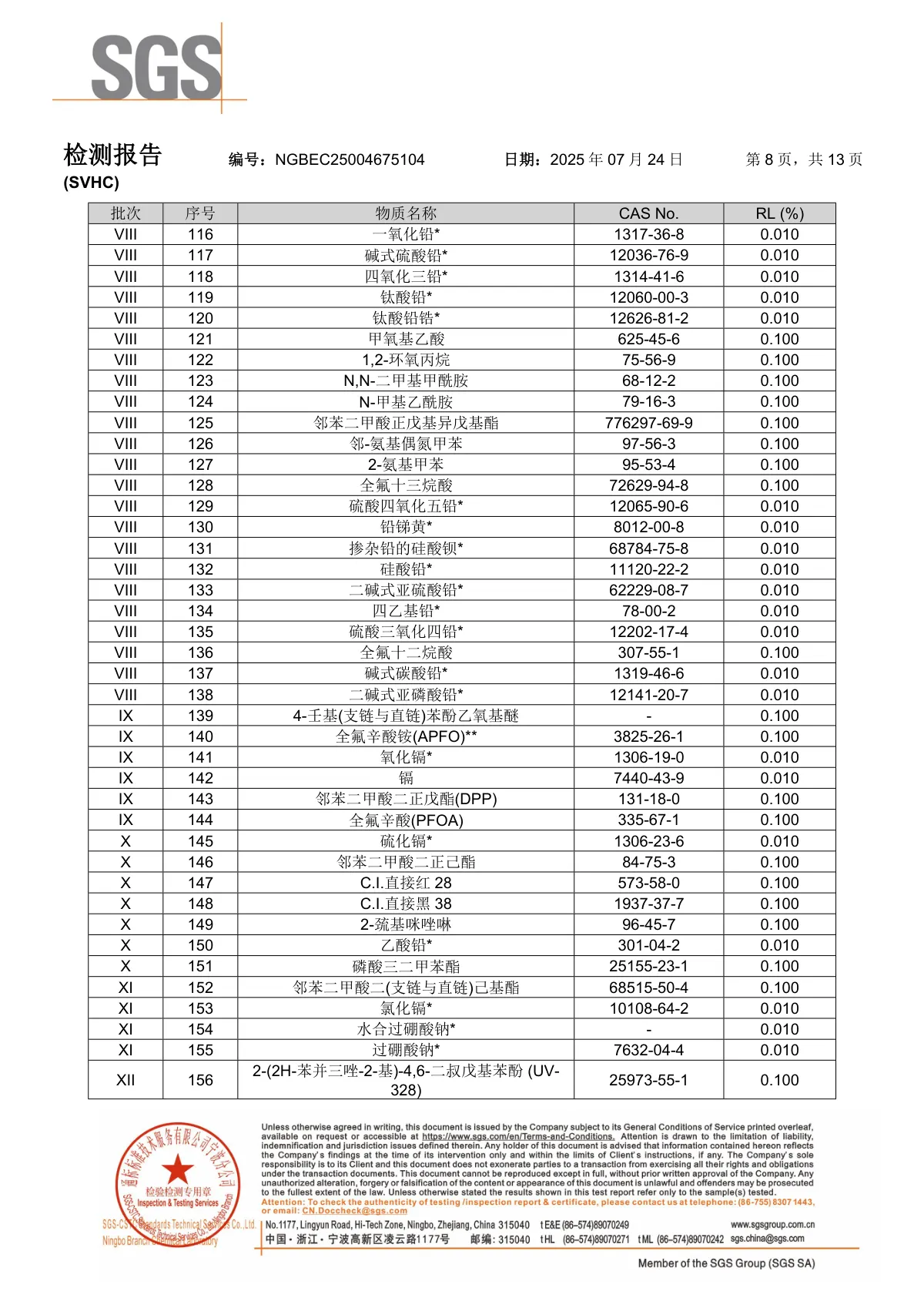 海纳RO膜SGS检验报告2 第8页