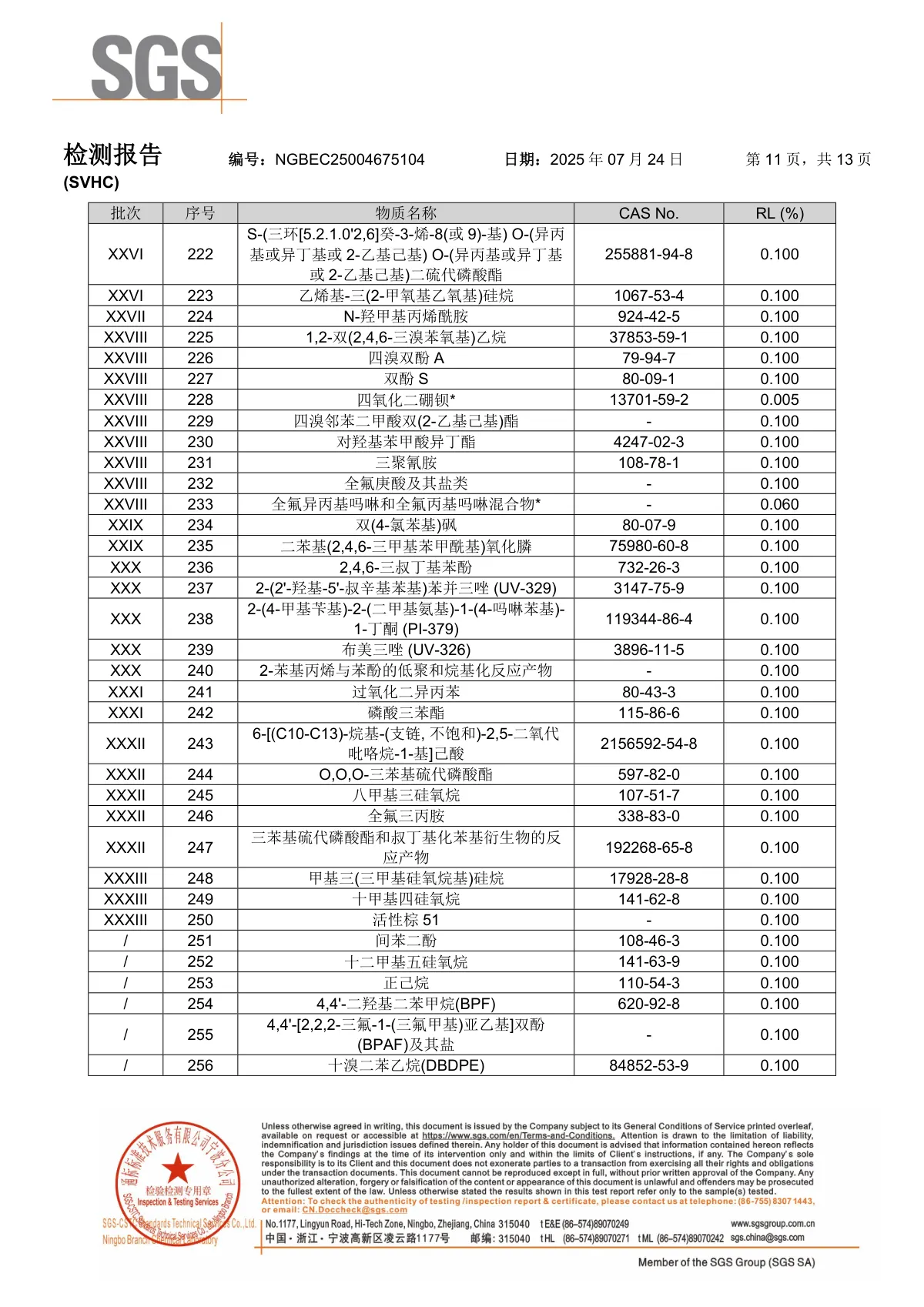 海纳RO膜SGS检验报告2 第11页