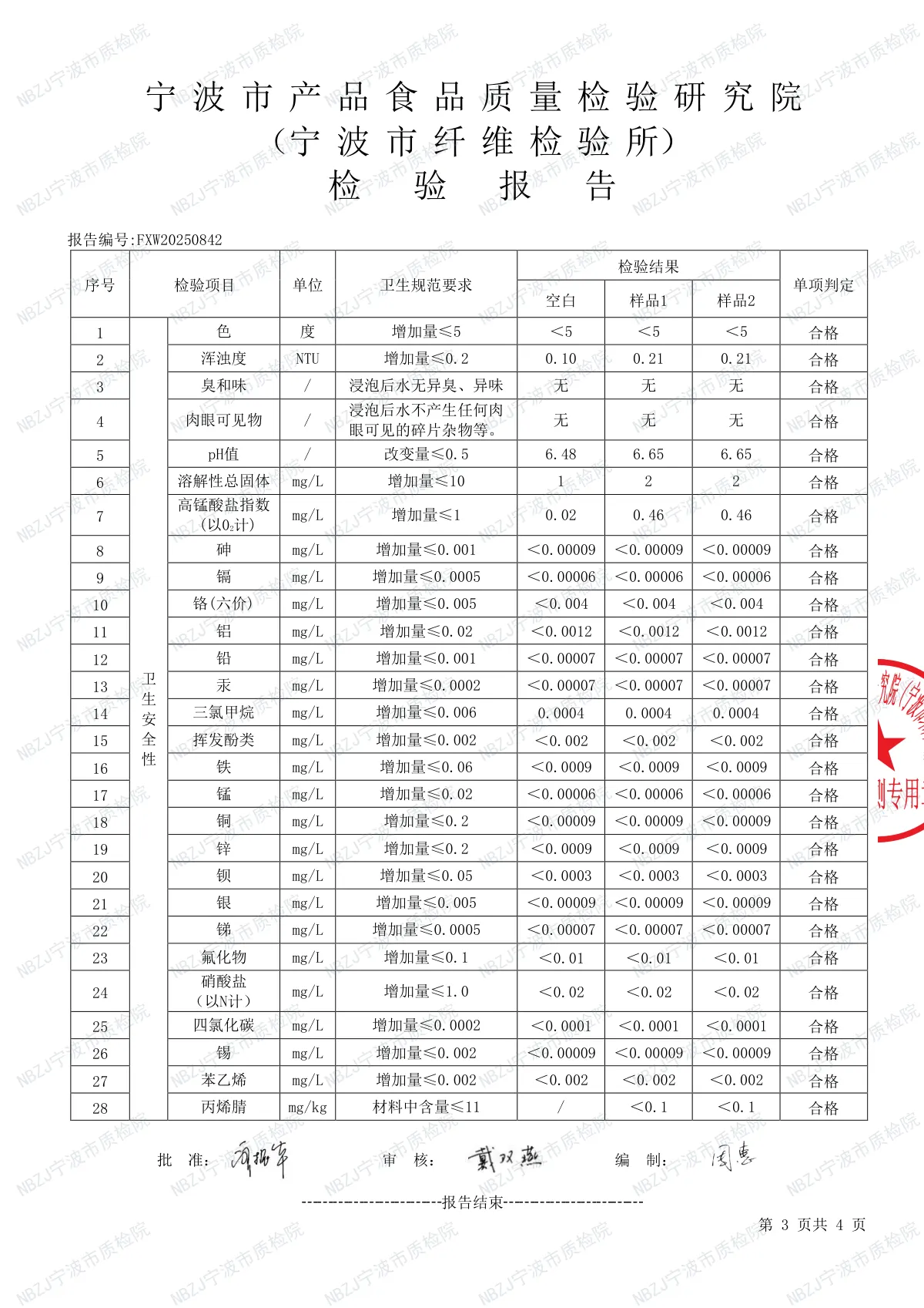 海纳反渗透膜元件卫生安全 第3页